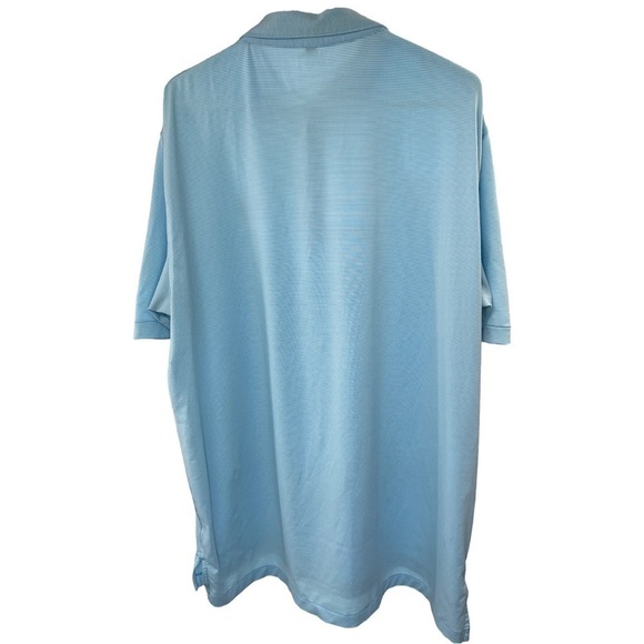 Peter Millar Summer Comfort Golf Polo Blue White Striped River Oaks CC Size XL - Picture 2 of 10